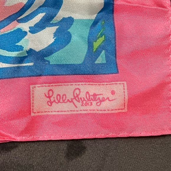Lilly Pulitzer Vibrant Pink and Blue Handkerchief or Scarf - Picture 6 of 6
